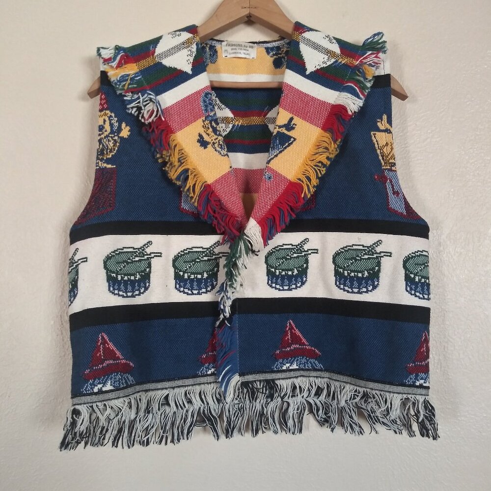 Fashions by BB Vintage Toy Themed Vest Women's Medium